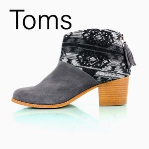 Toms | Leila Jacquard Gray Suede Aztec Boots